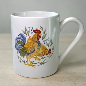Corelle Country Morning Mug Rooster Design, country farmhouse, stoneware 12oz